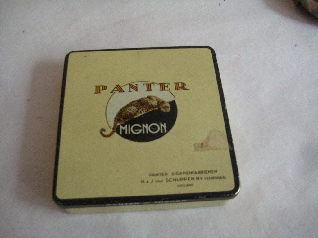 sigaren blikje panter mignon (vlgnr 5), Ophalen of Verzenden, Zo goed als nieuw, Overige