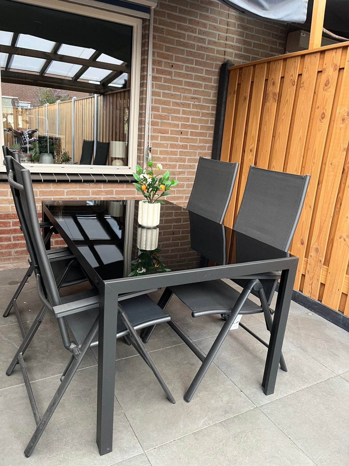 Tuin set, Ophalen, 4 zitplaatsen, Gebruikt, Aluminium