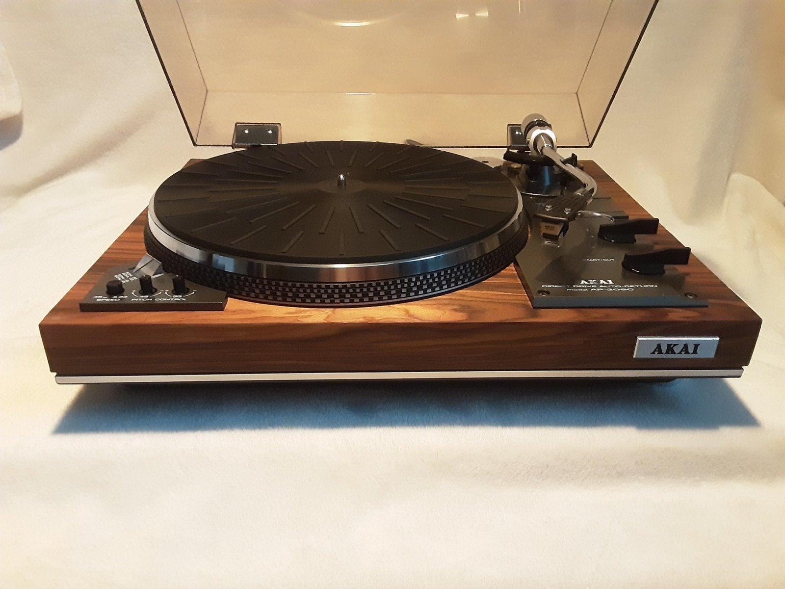 Akai platenspeler Direct-Drive Rosewood, Ophalen of Verzenden, Gebruikt, Akai, Automatisch