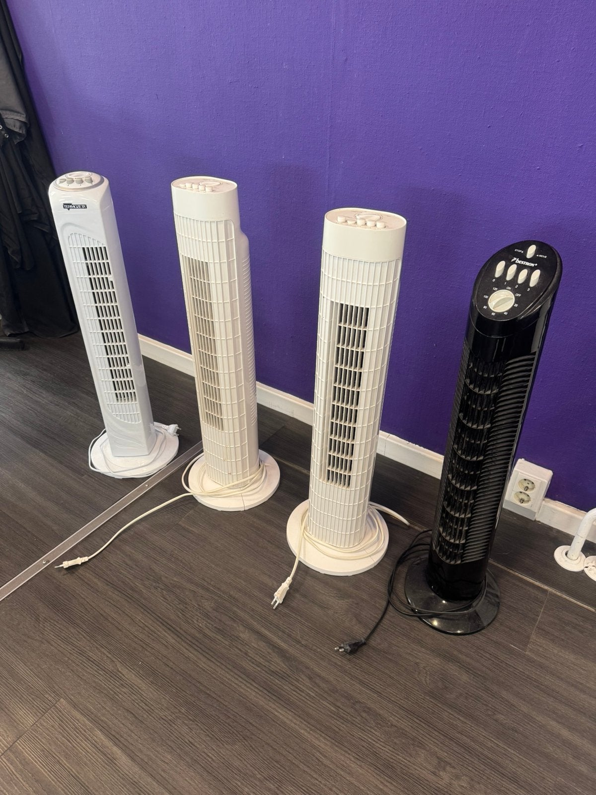 5 ventilatoren, 1 vloerventilator, 4 torenventilators, Ophalen, Gebruikt, Vloerventilator