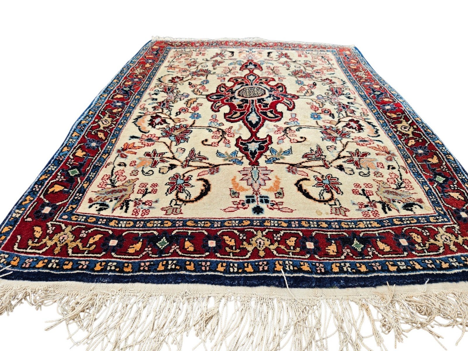 Prachtig handgeknoopt Perzisch tapijt, Minder dan 50 cm, Gebruikt, 50 tot 100 cm, Ophalen of Verzenden