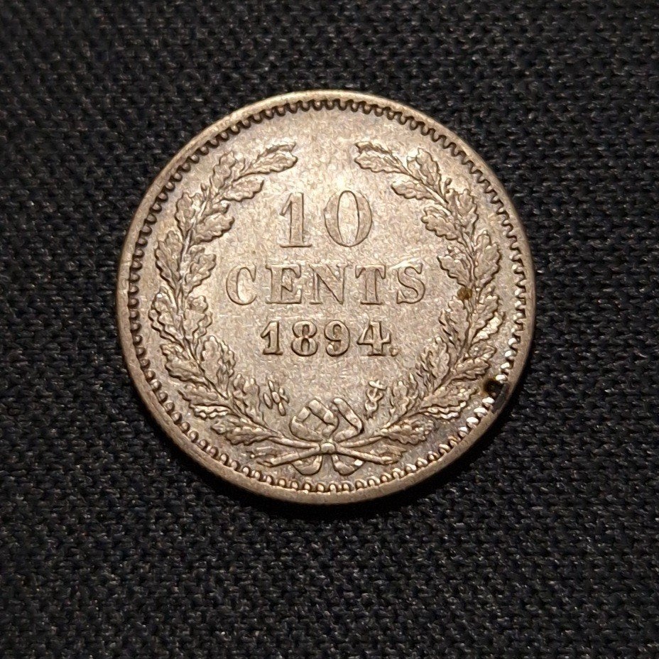 10 cent 1894, Verzenden, Zilver, 10 cent, Koningin Wilhelmina
