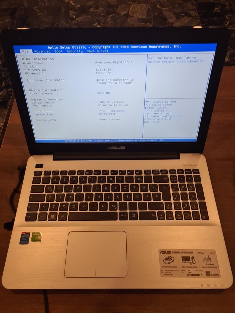 Asus X555L Core i5 4GB RAM - Voor onderdelen/reparatie, Computers en Software, Harde schijven, Ophalen of Verzenden, Niet werkend