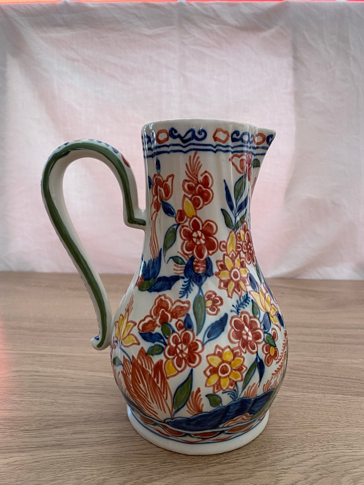 Tichelaar Makkum polychrome Delftse kan met vogels/bloemen, Antiek en Kunst, Antiek | Porselein, Ophalen of Verzenden
