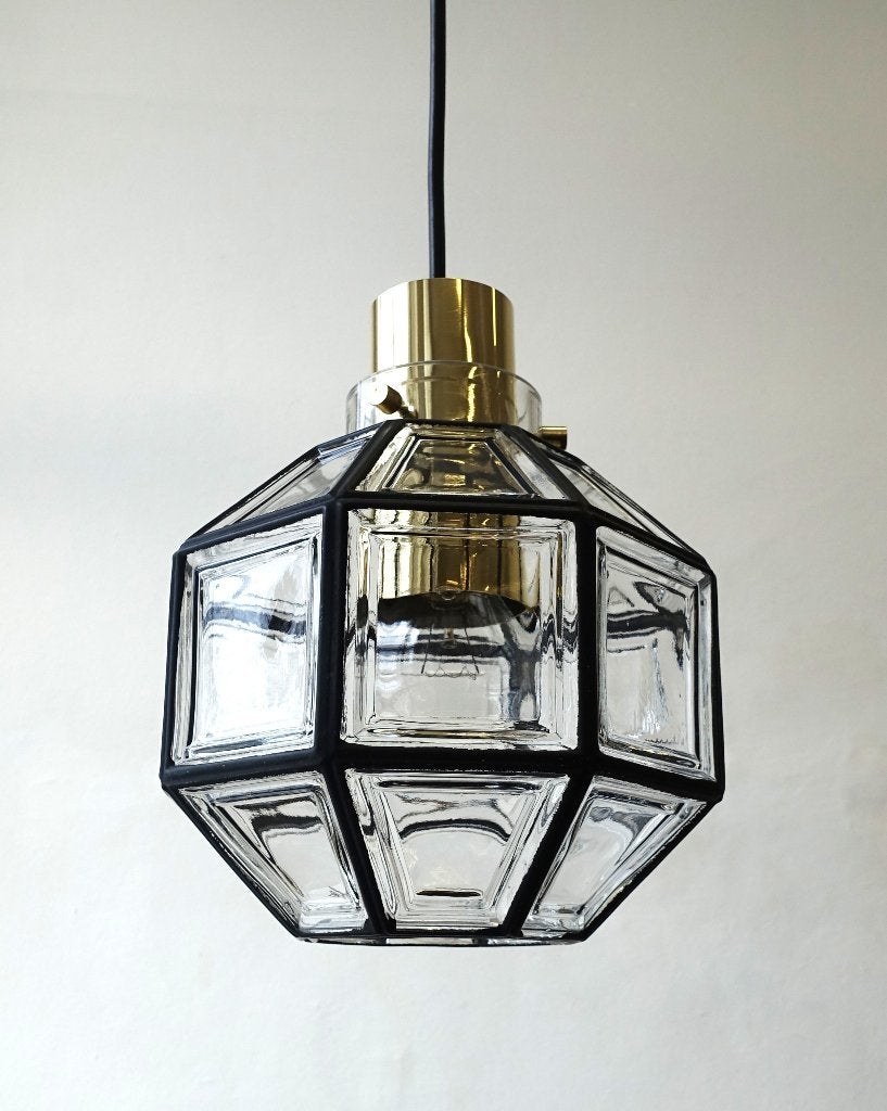 Vintage hanglamp Glashütte Limburg Art Deco, Huis en Inrichting, Ophalen of Verzenden, Gebruikt, Vintage jaren 60 design Space Age Art Deco
