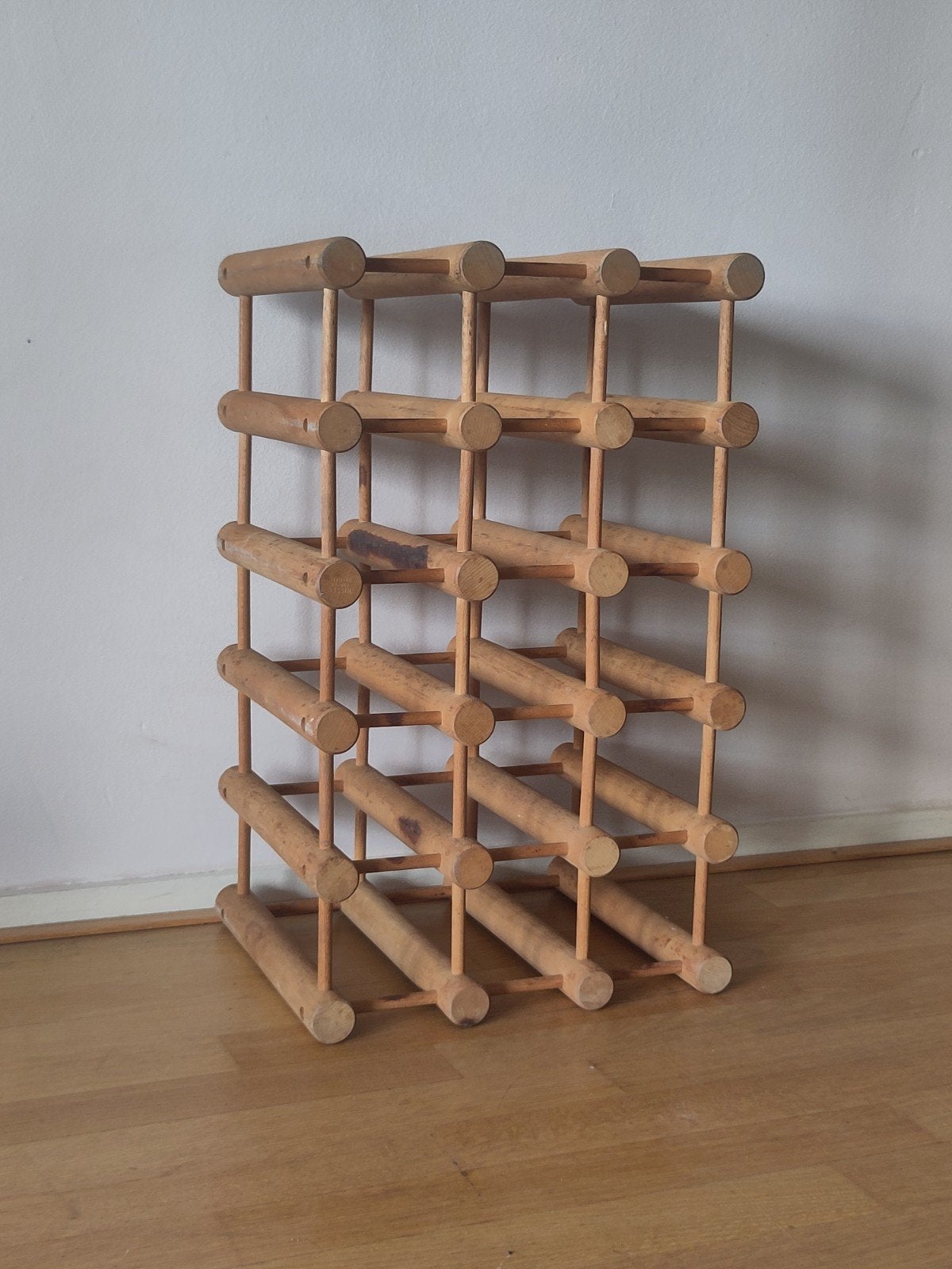 Vintage Houten Wijnrek Richard Nissen Flessenrek 15 Flessen, Gebruikt, ., 15 tot 25 flessen, Ophalen of Verzenden