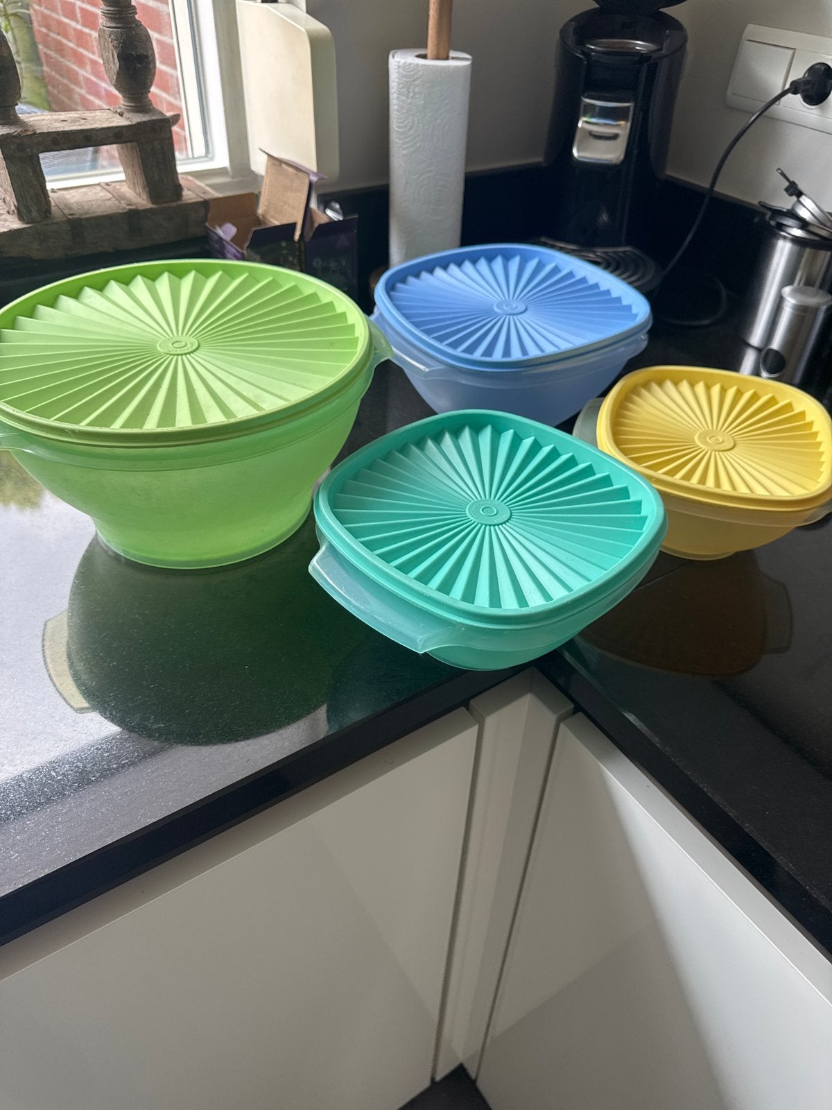 Tupperware kommen set - 4 stuks, Huis en Inrichting, Keuken | Tupperware, Ophalen of Verzenden, Gebruikt, Blauw, Bak of Kom