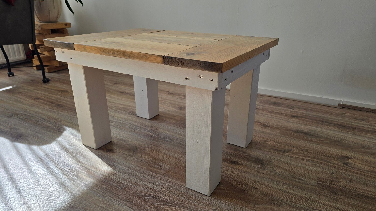 Steigerhouten salontafel, Ophalen, Gebruikt, 50 tot 100 cm, 50 tot 100 cm