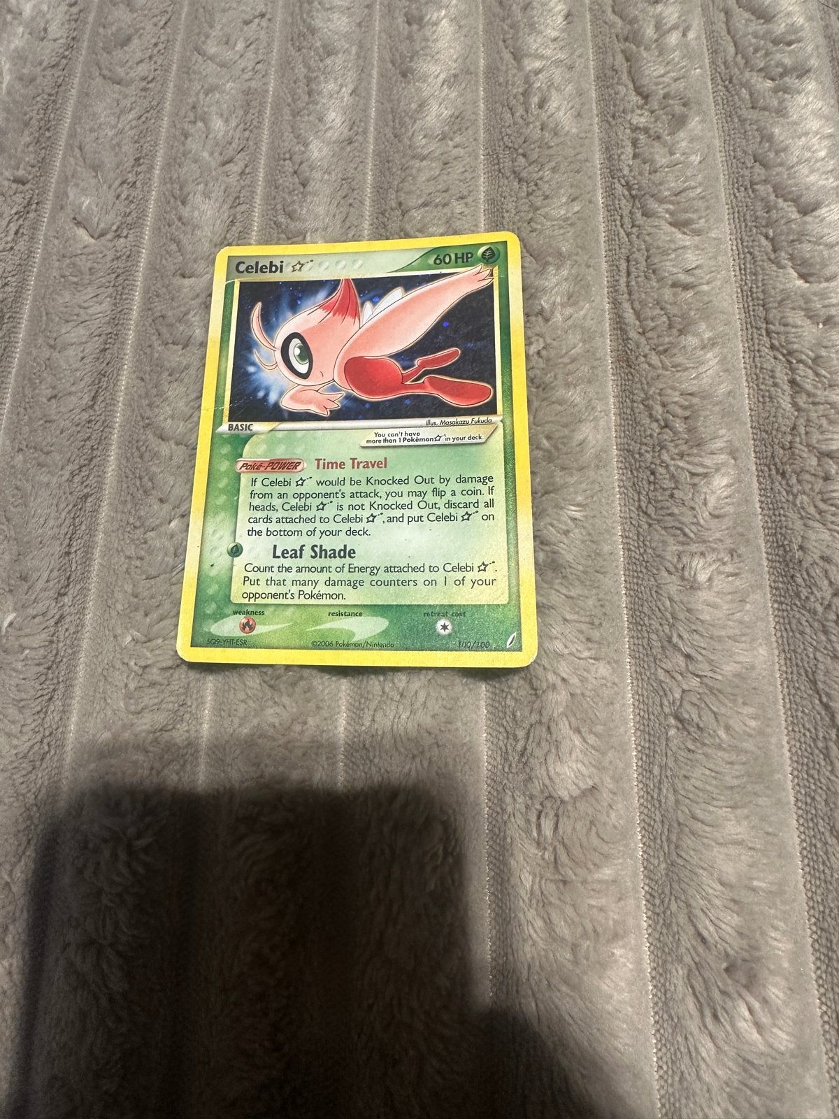 Celebi Gold Star Pokémon Kaart - Zeldzaam, Ophalen of Verzenden, Gebruikt, Losse kaart, Foil