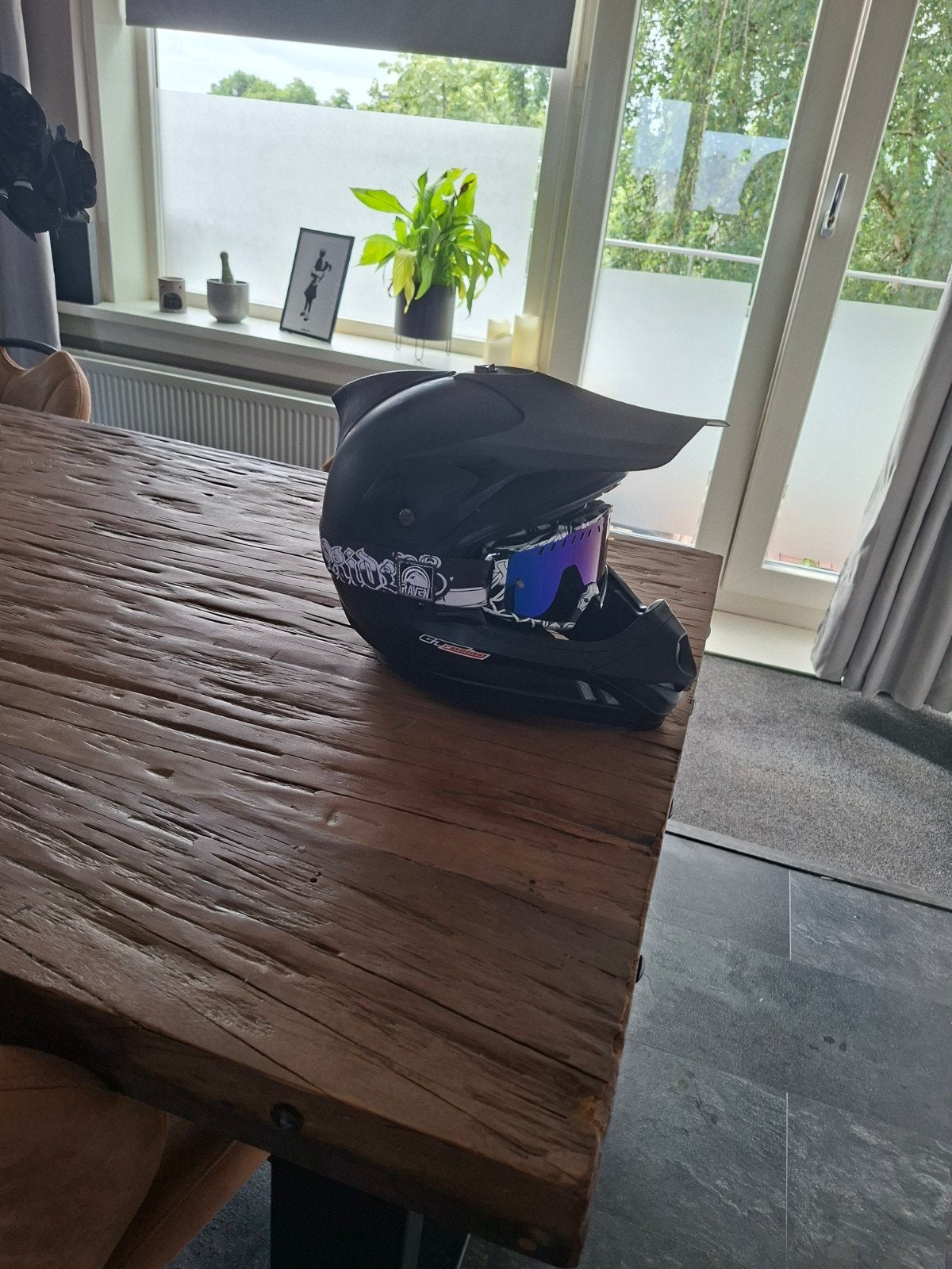 Crosshelm met bril, Ophalen of Verzenden, Tweedehands, Offroadhelm, Overige merken