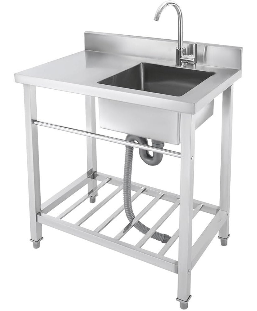 Nieuwe RVS camping wasbak spoelbak garage spoeltafel 4 ##, Nieuw, Minder dan 100 cm, 25 tot 50 cm, 50 tot 100 cm