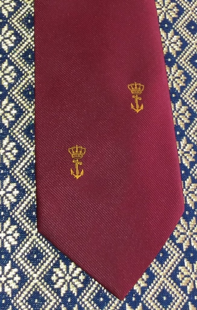 Koninklijke Marine stropdas rood met gele ankers, Ophalen of Verzenden, Marine, Nederland, Kleding of Schoenen