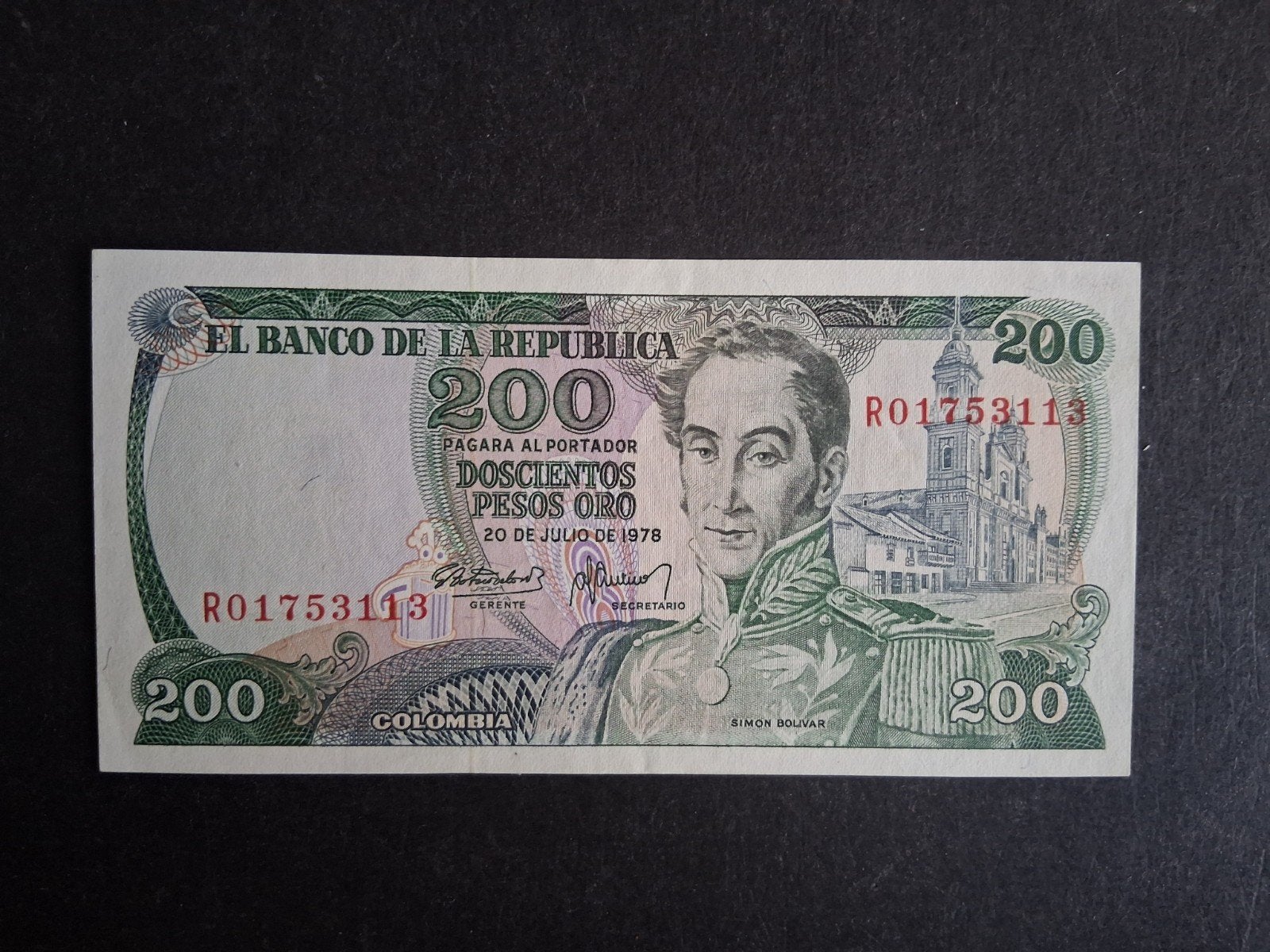 200 pesos Colombia unc 1978, Ophalen of Verzenden, Zuid-Amerika, Los biljet