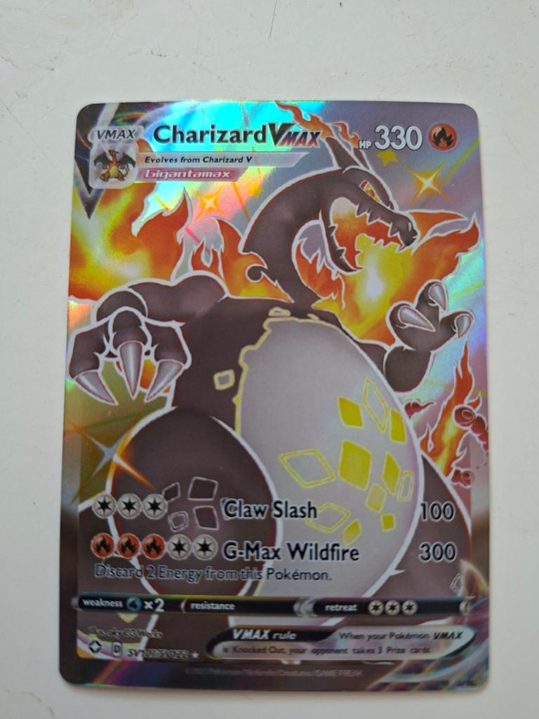 Pokemonkaart charizard V-MAX, Verzenden, Zo goed als nieuw, Losse kaart