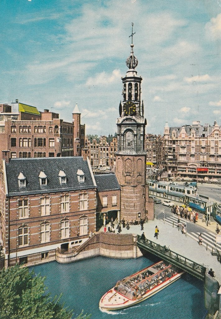 AMSTERDAM Munttoren Rondvaartboot en Tram, Verzenden, 1960 tot 1980, Gelopen, Noord-Holland