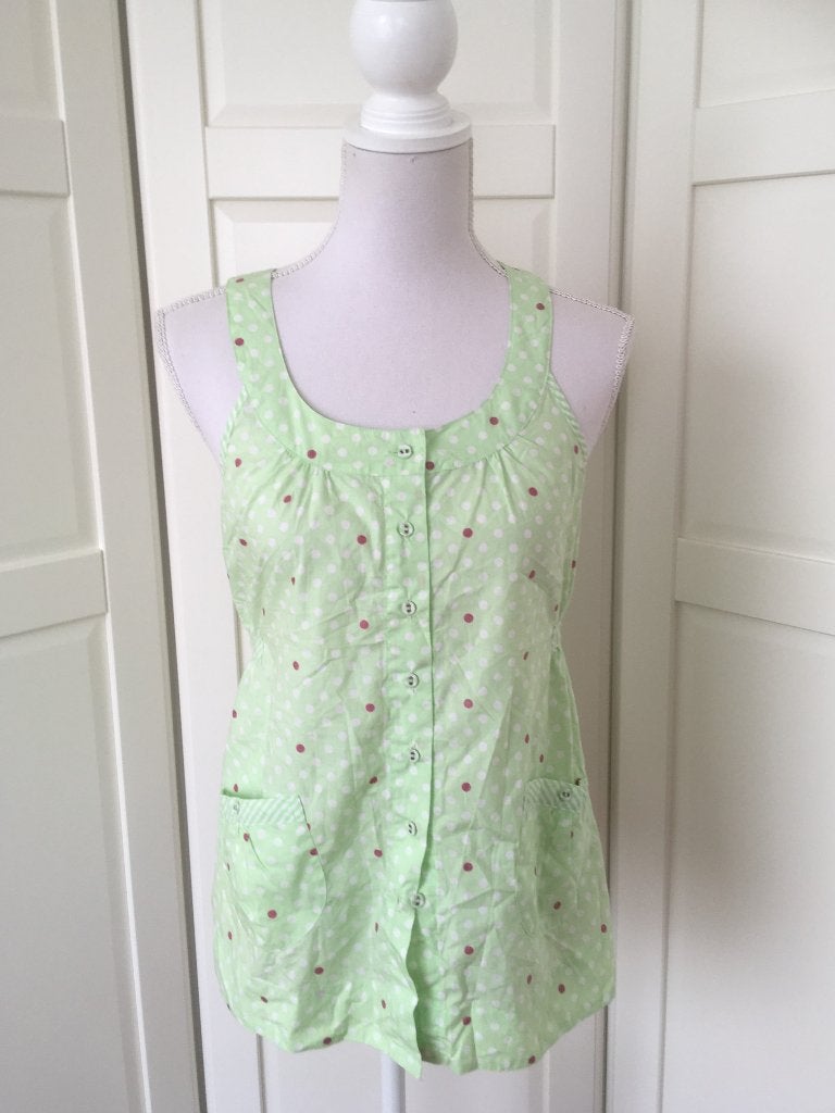 Miss Etam nieuwe licht groene polkadot mouwloze top 38 M, Maat 38/40 (M), Nieuw, Ophalen of Verzenden, Zonder mouw