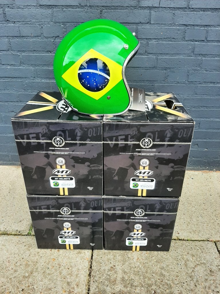partij helmen 4X brazilie helm S motor scooter helm brommer, Bergen NH, Dames, Jethelm, Ophalen of Verzenden