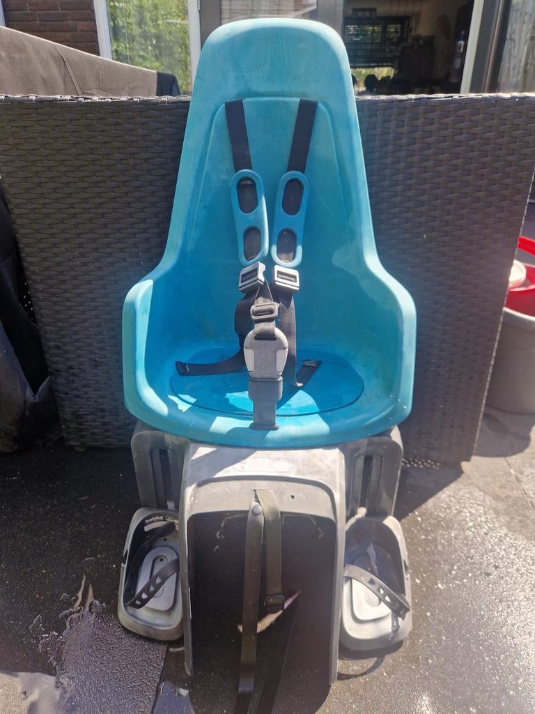 Bobike Achterzitje Fiets Blauw - Gebruikt, Fietsen en Brommers, Fietsaccessoires | Fietsstoeltjes, Achterzitje, 9 t/m 18 kg, Ophalen of Verzenden