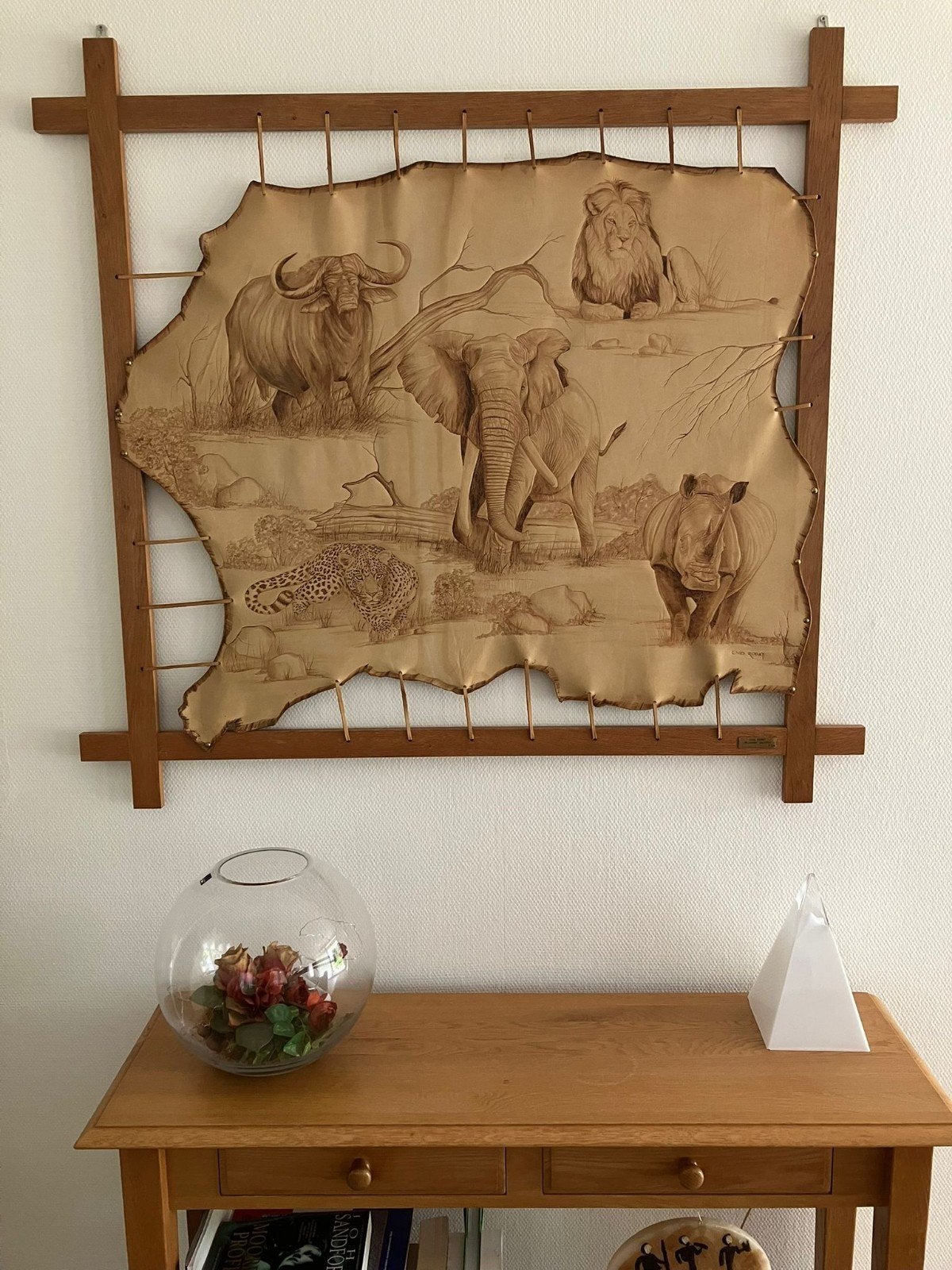 Kunstwerk leer "big five", Antiek en Kunst, Ophalen