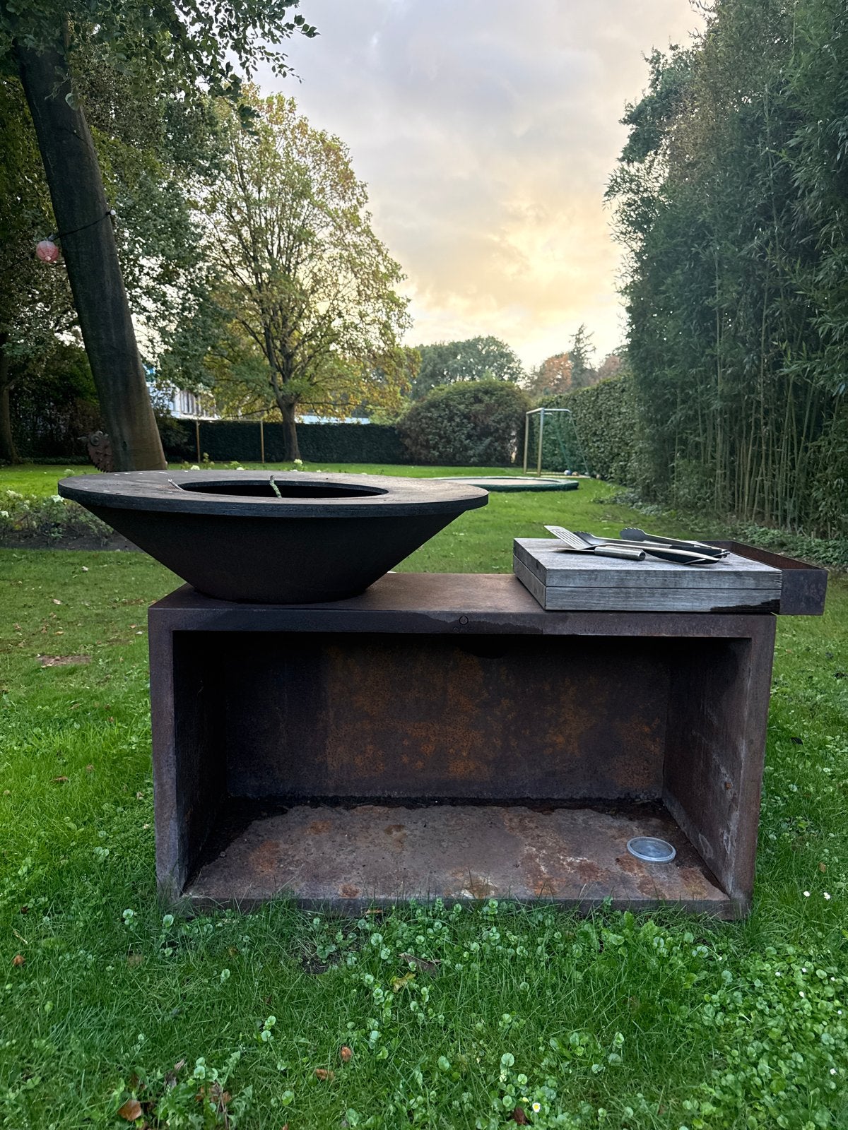 Ofyr origineel vuurschaal met kookplaat - 1 meter, Ophalen, Gebruikt, Vuurkorf
