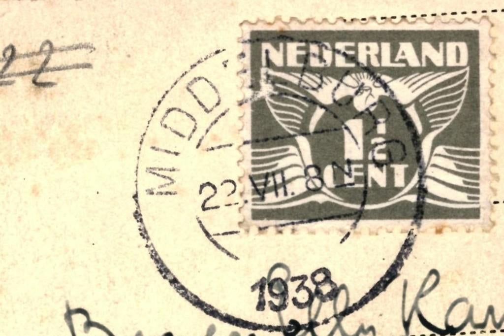 700760 Veere 1938 Z Panorama Gelopen met postzegel, Ophalen of Verzenden, 1920 tot 1940, Gelopen, Zeeland