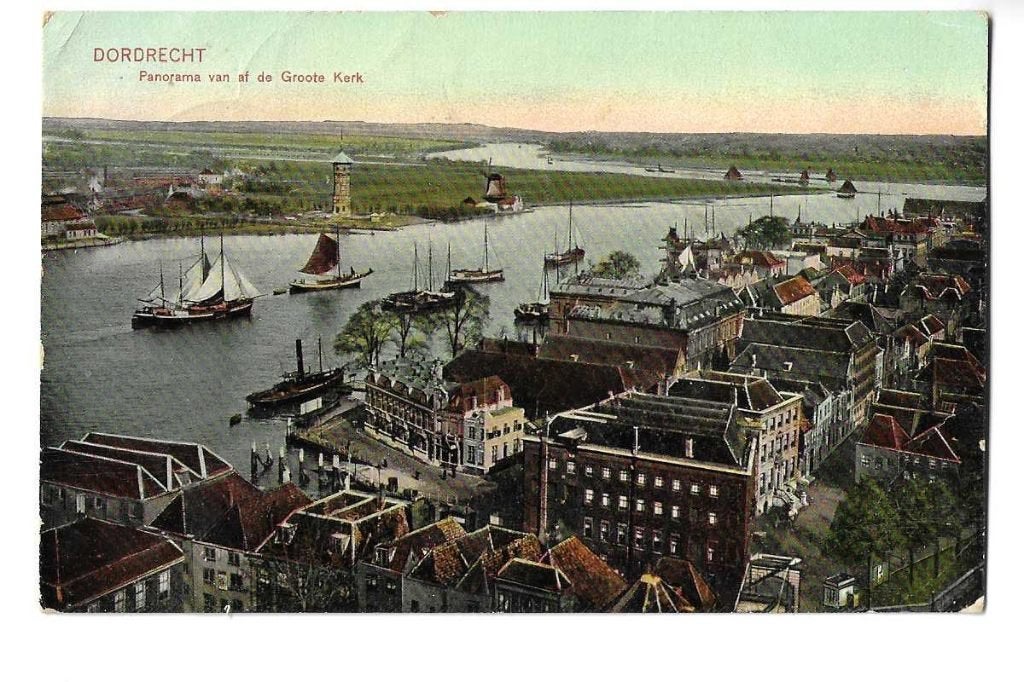 dordrecht  scheepvaart  watertoren 1914 fotograaf h.v.d berg, Verzamelen, Verzenden, Voor 1920, Gelopen, Zuid-Holland