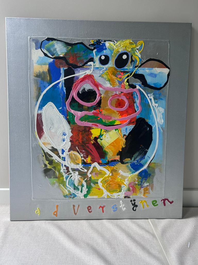 Ad Verstijnen origineel schilderij Koe 90x100cm, Ophalen
