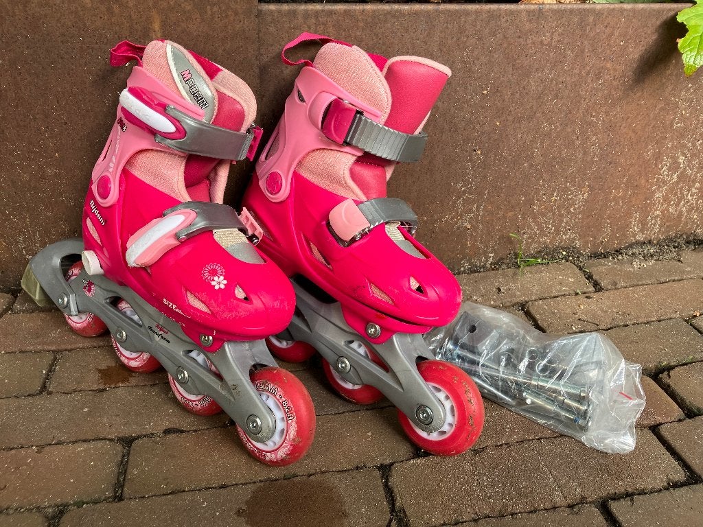 Skeelers, Nijdam 3-in-1 Inline Skates, roze, maat 30-33, Overige merken, Kinderen, Ophalen of Verzenden, Inline skates 4 wielen
