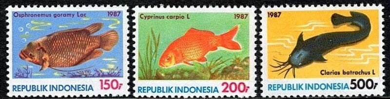 Indonesie 1987 - ZBL1306-1308 - Vissen, Ophalen of Verzenden, Postfris, Zuidoost-Azië