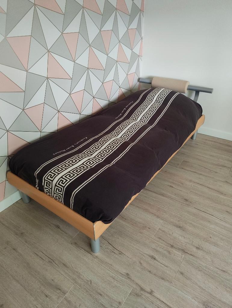 Eenpersoonsbed lengte 210cm, Ophalen, Overige materialen, Eenpersoons, Bruin