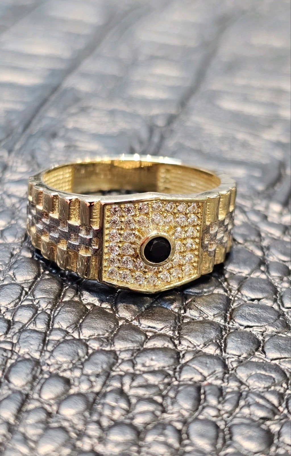 Prachtige heren 14k gouden ring, Heer, Nieuw, Ophalen of Verzenden, 17 tot 18