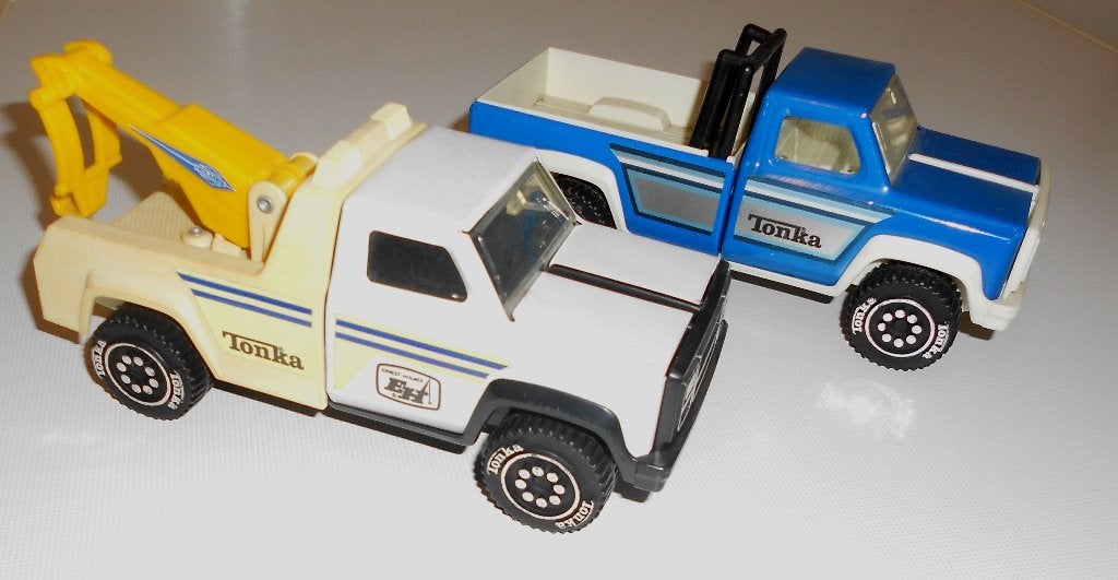 Tonka Pick-up / transsporter en een Takelwagen  Vintage ., Ophalen of Verzenden, Zo goed als nieuw