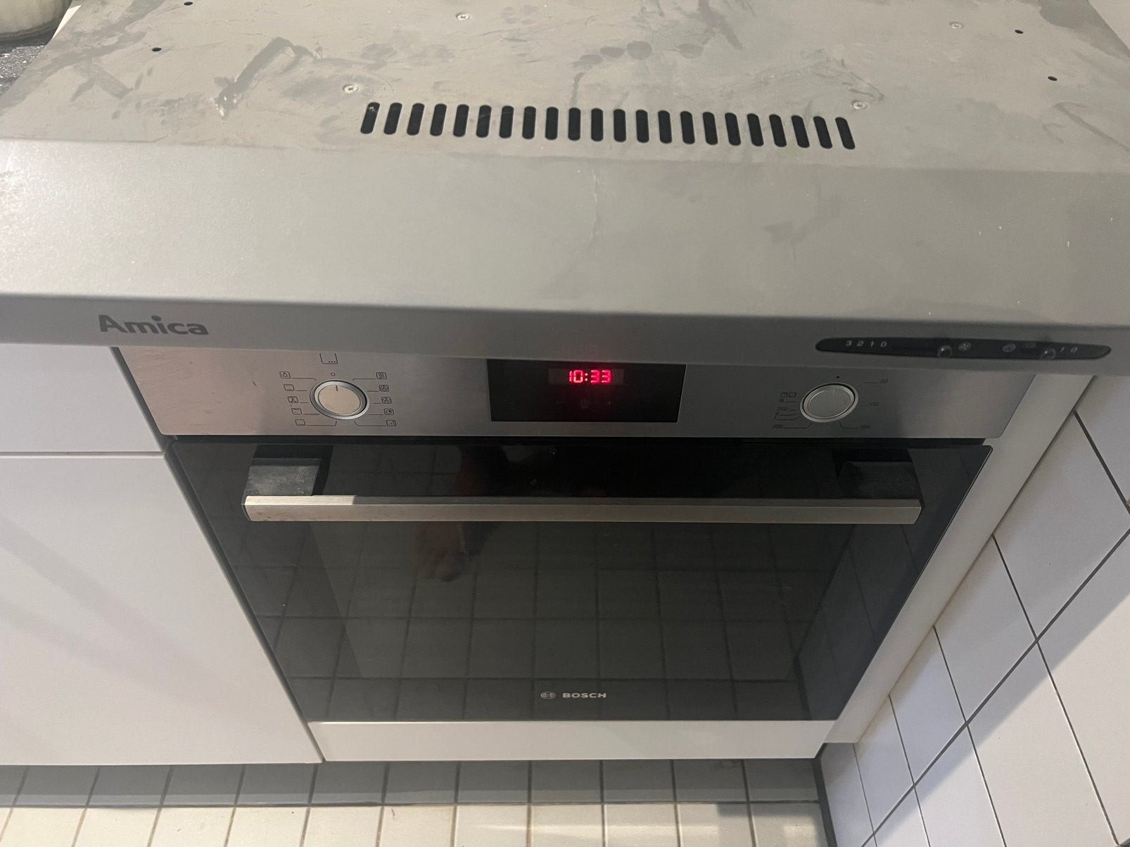 afzuigkap amica 60cm, Witgoed en Apparatuur, Ophalen of Verzenden, Zo goed als nieuw, 200 tot 400 m³ per uur, Onderbouw afzuigkap