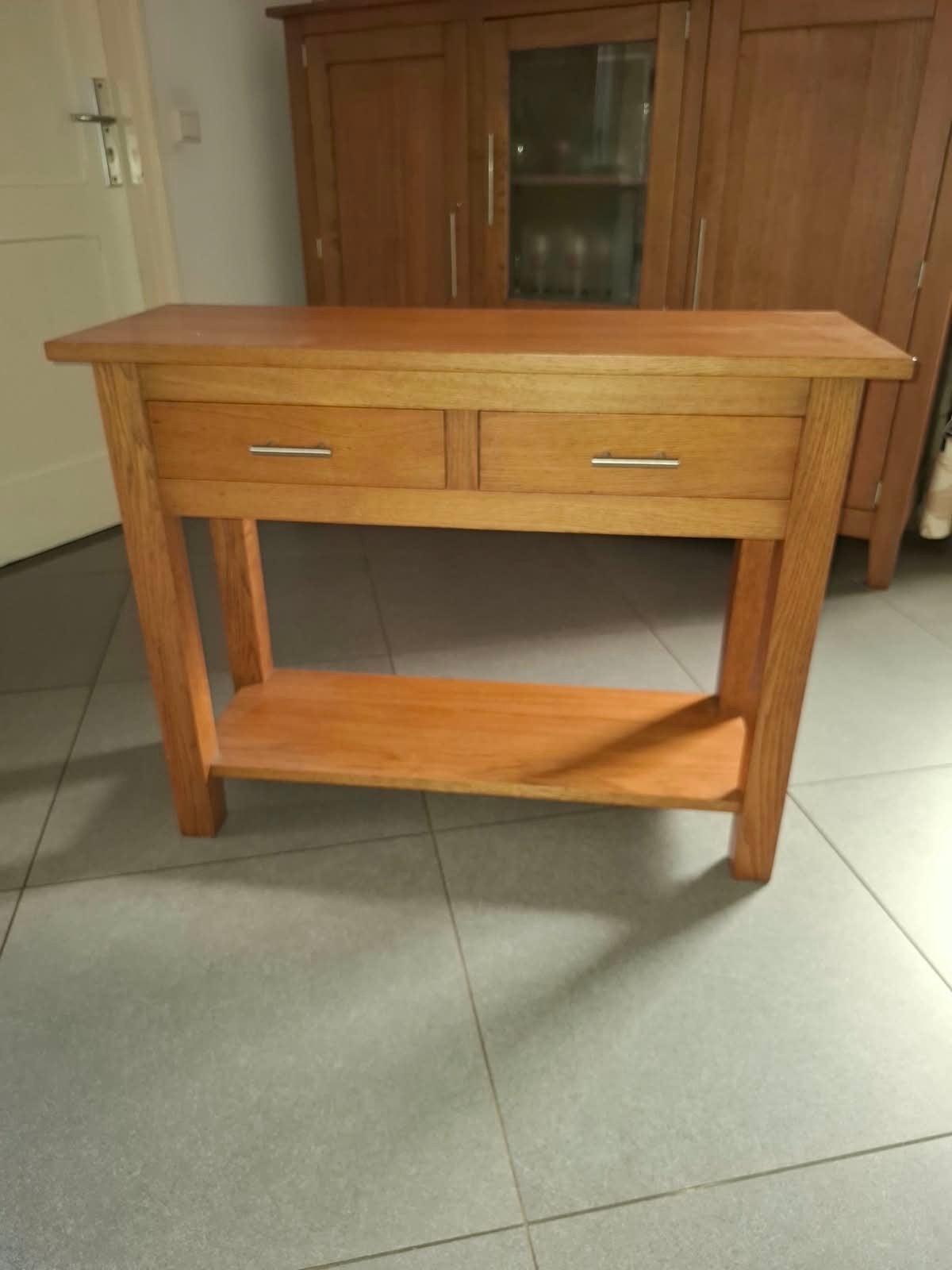 sidetable met lades en opbergplank - licht eiken, Ophalen, 50 tot 100 cm, Eikenhout, Zo goed als nieuw