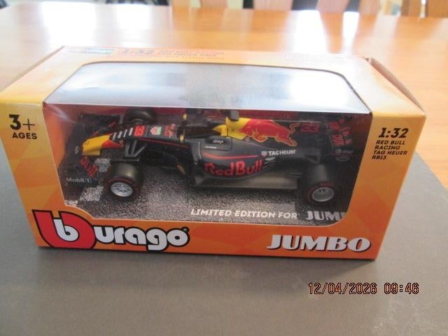 Red Bull Racing RB 13 JUMBO Burago Max Verstappen, Hobby en Vrije tijd, Modelauto's | 1:32, Ophalen of Verzenden, Nieuw, Auto