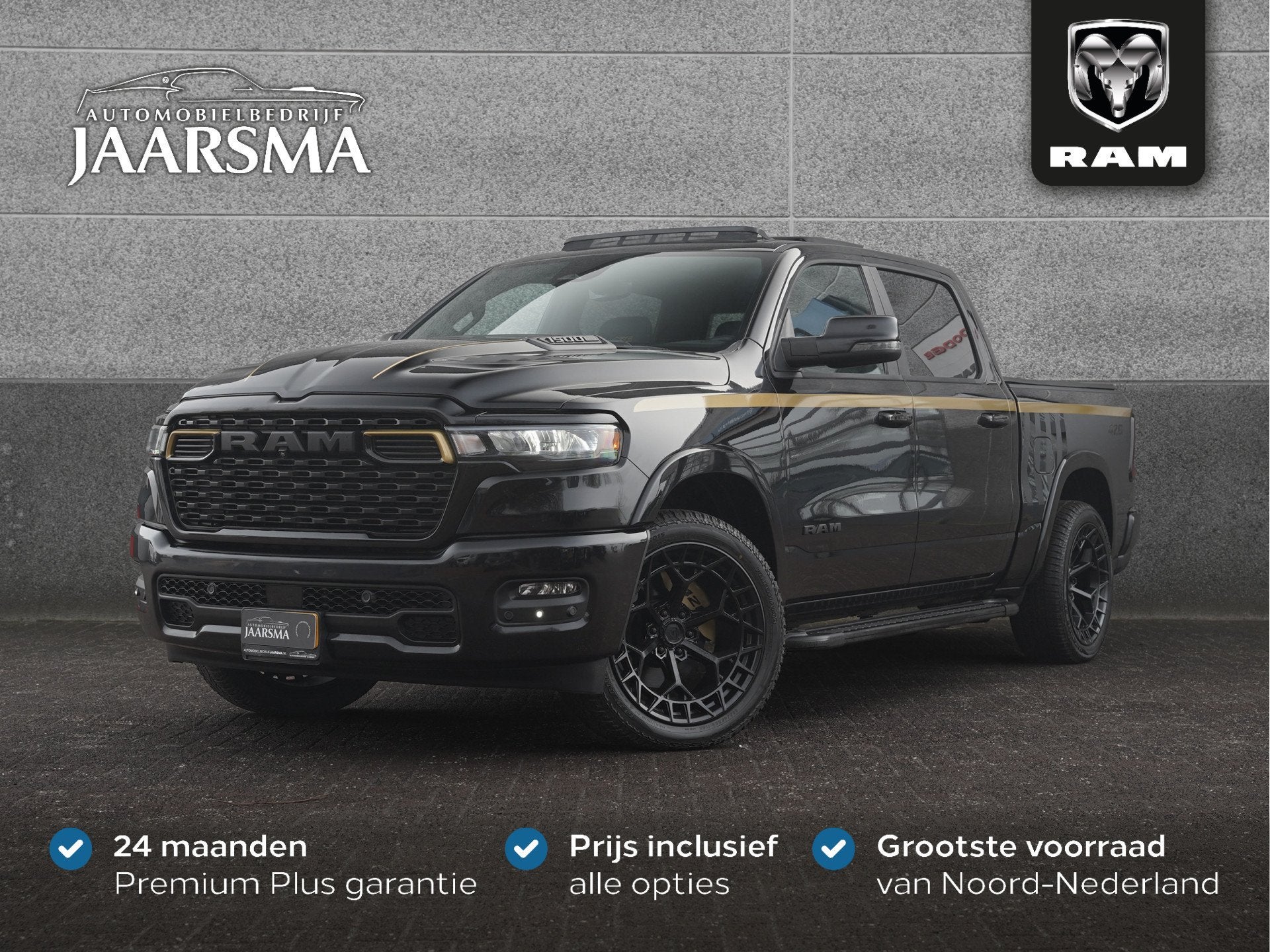 Dodge Ram 1500 Sport 426 Pack 3.0 STT 426pk CrewCab |426 Pac, Automaat, Zwart, Zwart, Leder