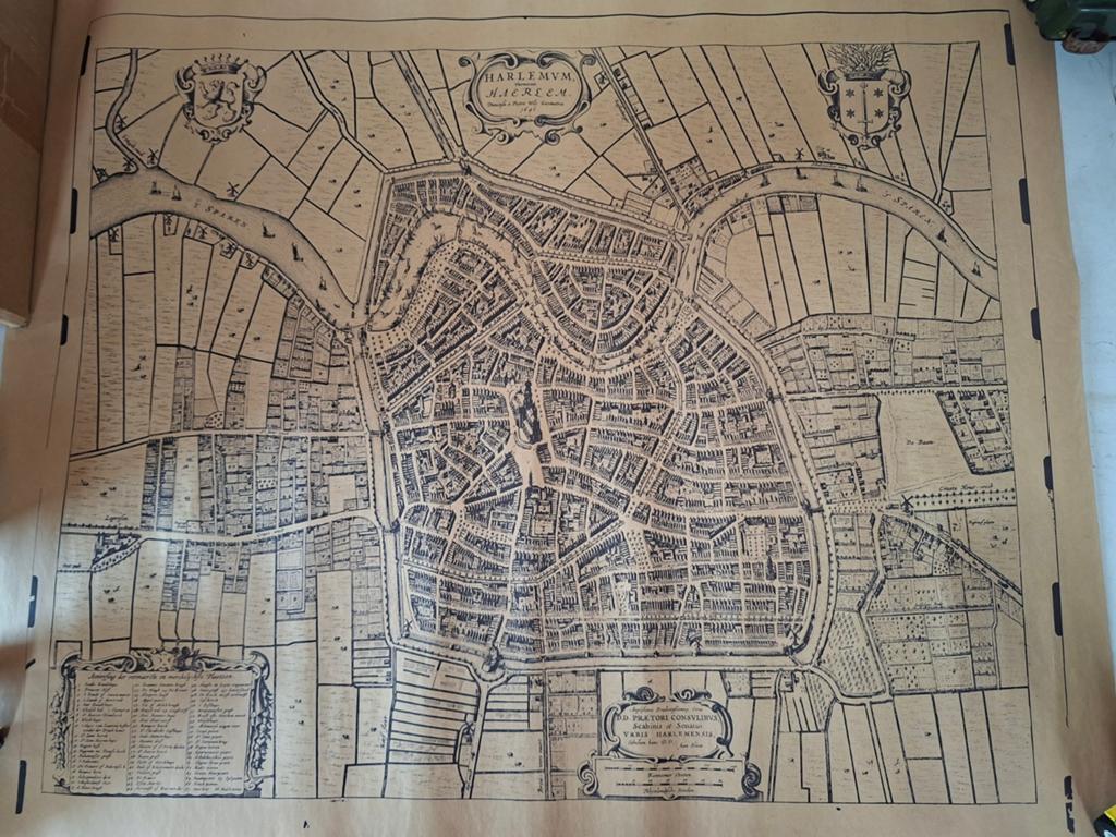 oude kaart van de stad Haarlem 1641, Gelezen, Ophalen of Verzenden, Landkaart, 1800 tot 2000