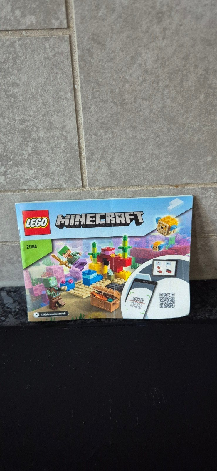 Lego Minecraft 21164 Koraalrif - Complete set met instruc, Kinderen en Baby's, Minecraft, Lego, Ophalen of Verzenden, Zo goed als nieuw