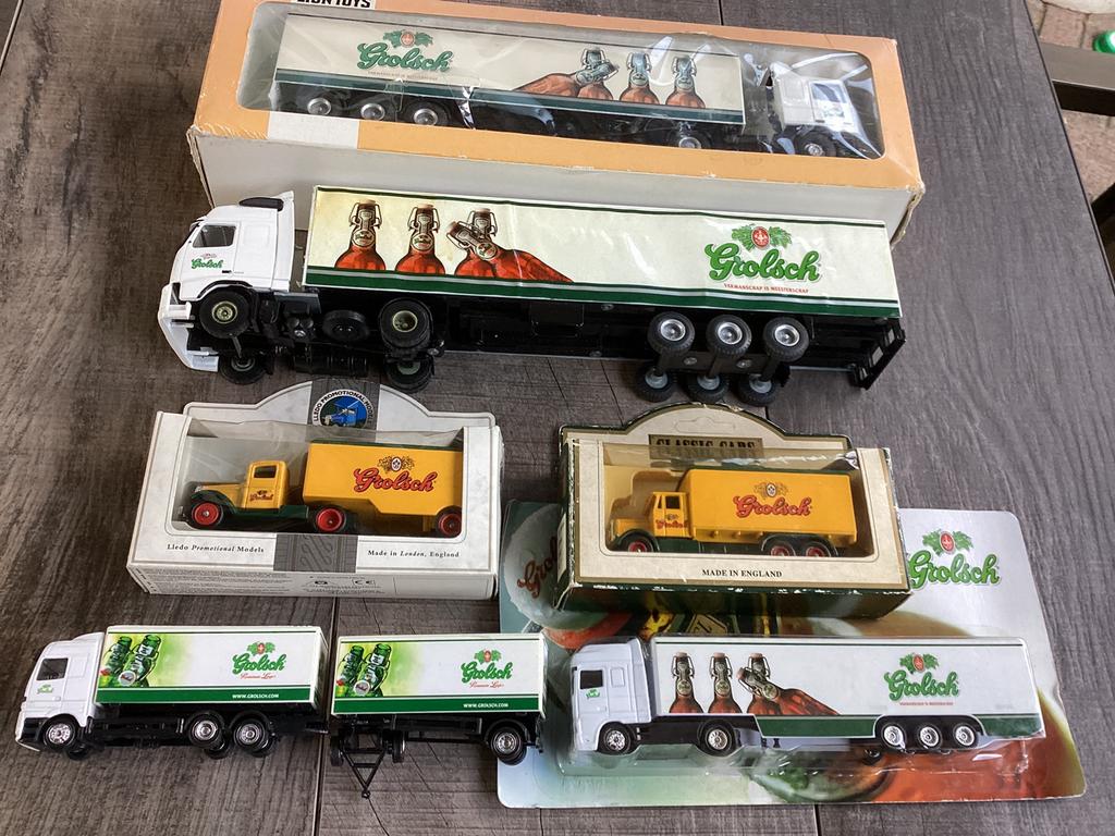 6 verschillende Grolsch auto’s, Verzamelen, Biermerken, Ophalen of Verzenden, Gebruikt, Overige typen, Grolsch