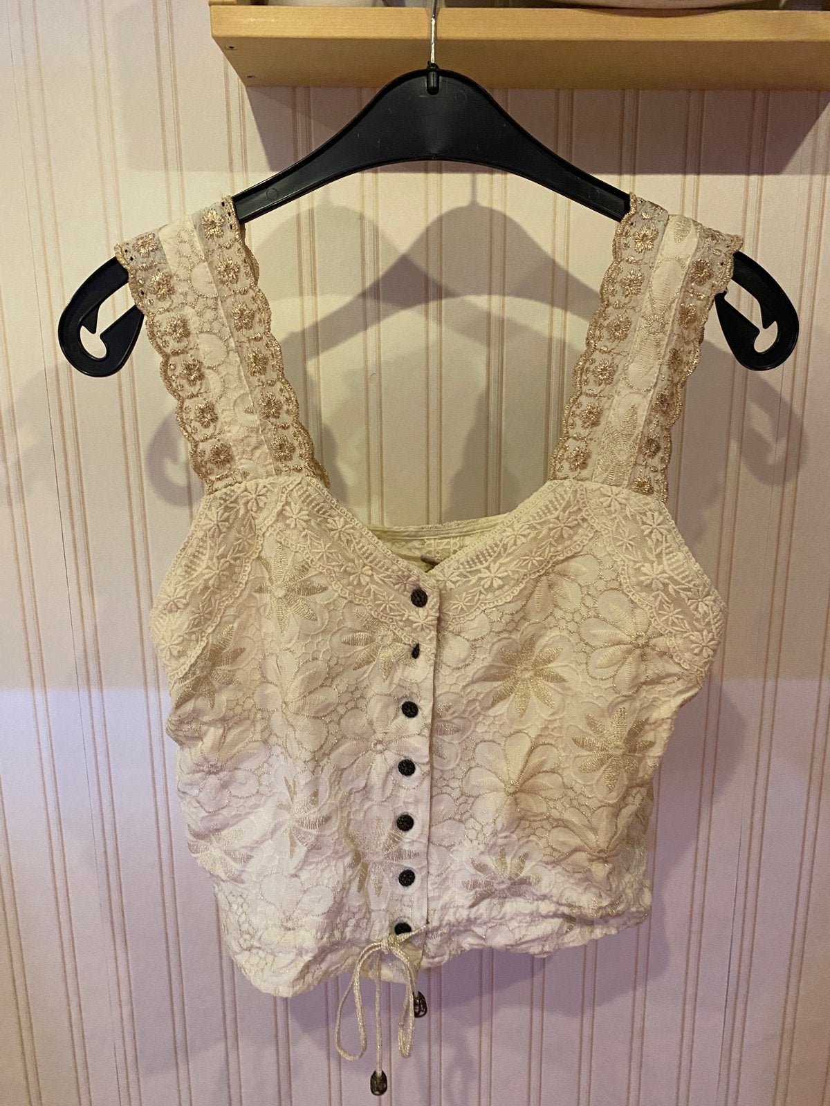 NKN Nekane Boho Kant Top met Goud- / Lurexdraad (Maat M), Kleding | Dames, Ophalen of Verzenden, Zo goed als nieuw, Maat 38/40 (M)