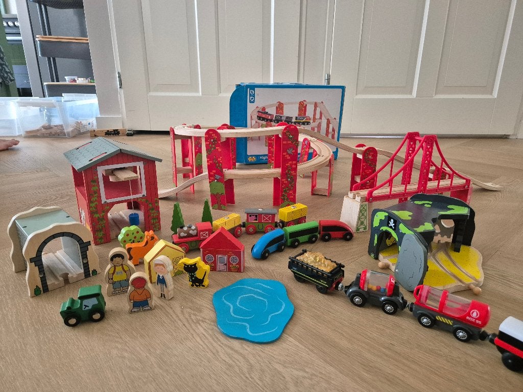 Mooie houten treinset, Ophalen, Gebruikt, Overige typen