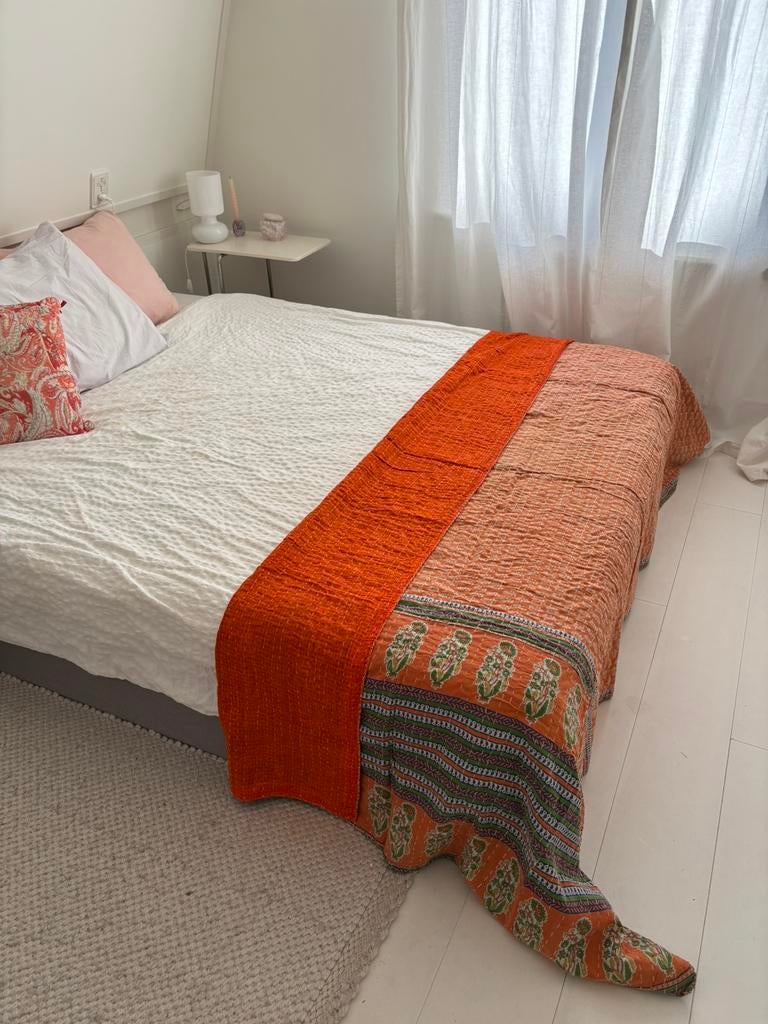 Prachtige Handgemaakte Kantha Quilt uit India, Ophalen of Verzenden, Nieuw
