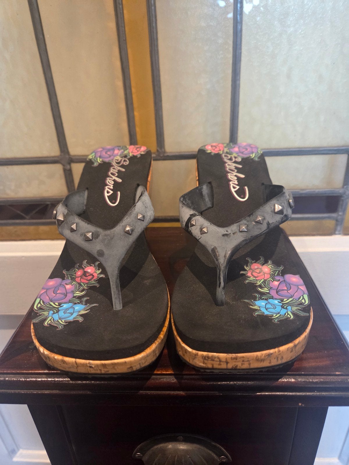Skechers x Ed Hardy Slippers Maat 37 - Zo goed als nieuw, Kleding | Dames, Slippers, Zwart, Ophalen of Verzenden, Zo goed als nieuw