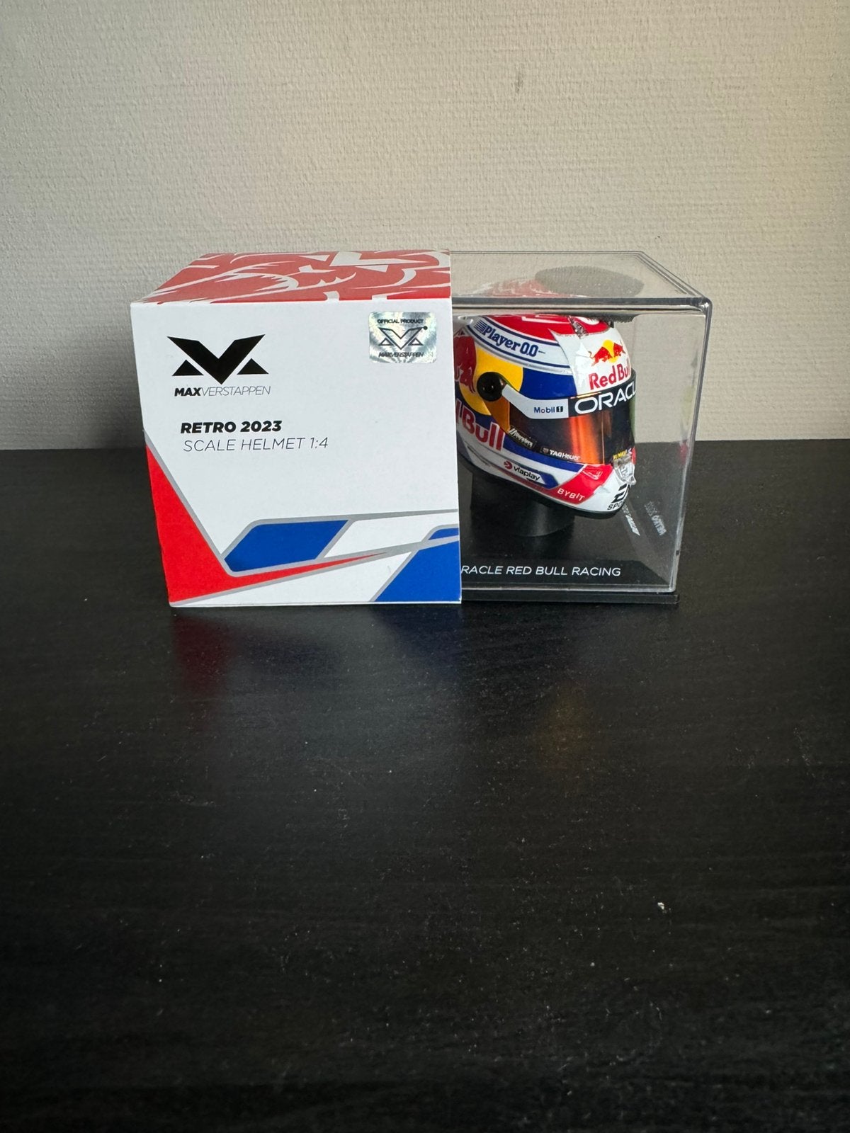 Max verstappen retro helm 2023 1:4, Verzenden, Nieuw, Formule 1
