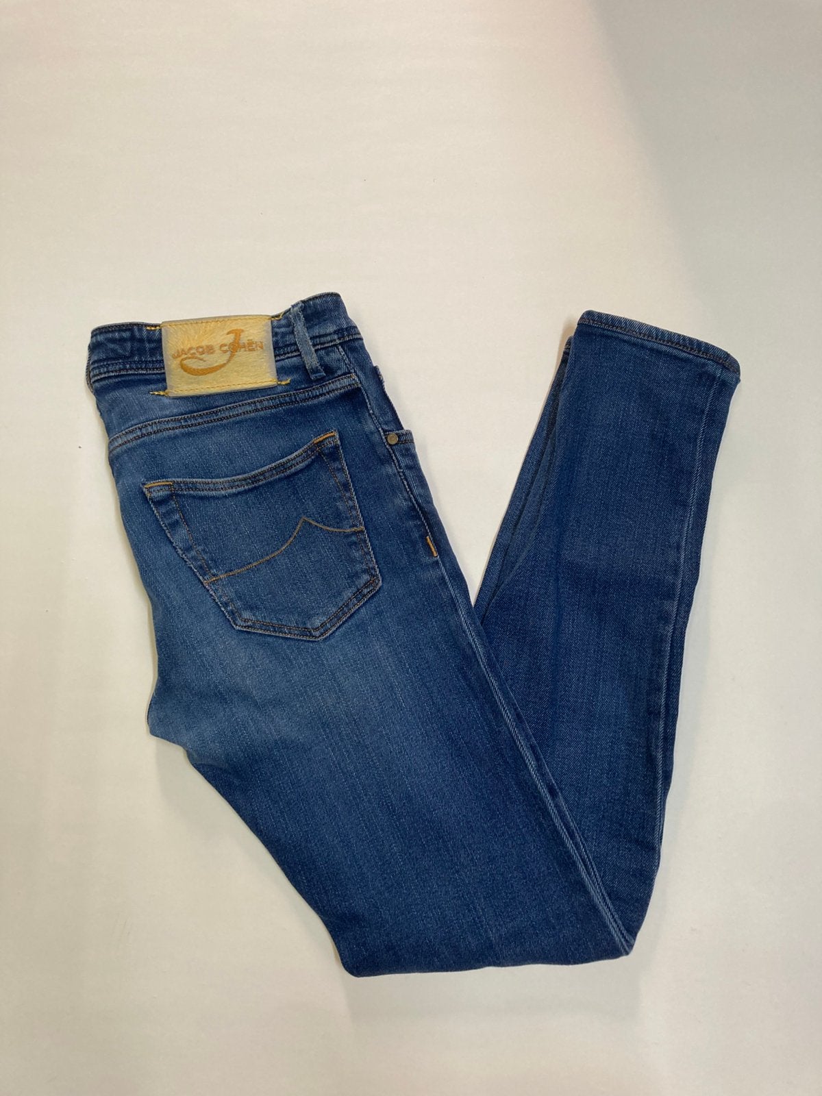Jacob Cöhen Style J622 (Nick) jeans - 30 -Blue -Yellow patch, Blauw, W32 (confectie 46) of kleiner, Ophalen of Verzenden, Zo goed als nieuw