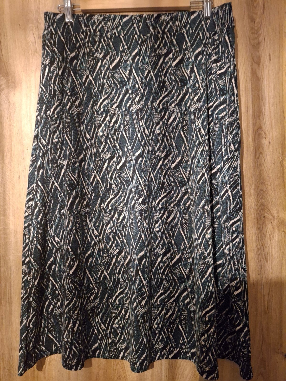 C&S The Label Rok Maat XL - Zwart/Groen Patroon, Kleding | Dames, Zwart, Maat 46/48 (XL) of groter, Ophalen of Verzenden, Zo goed als nieuw