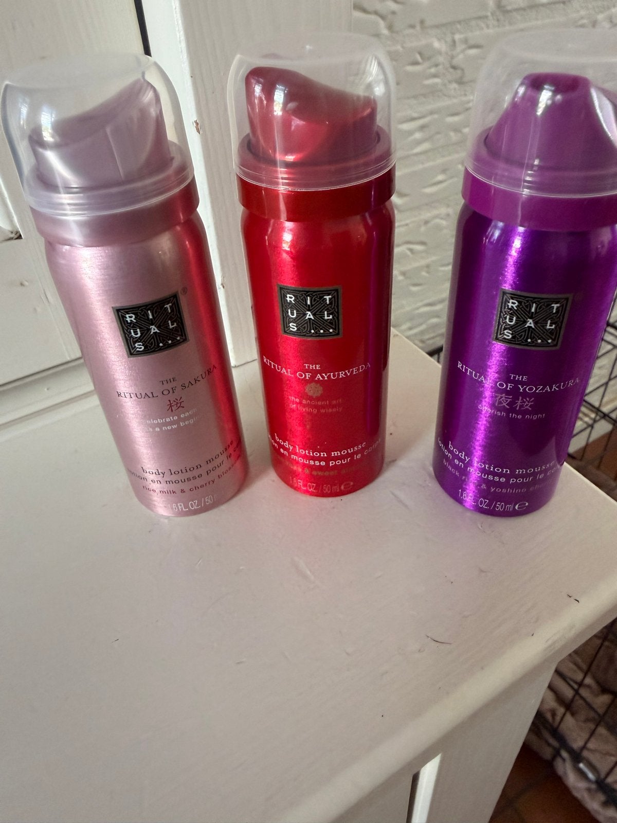 Rituals Body Lotion Mousse Set - Sakura, Ayurveda, Yozakura, Ophalen, Zo goed als nieuw, Bodylotion, Crème of Olie
