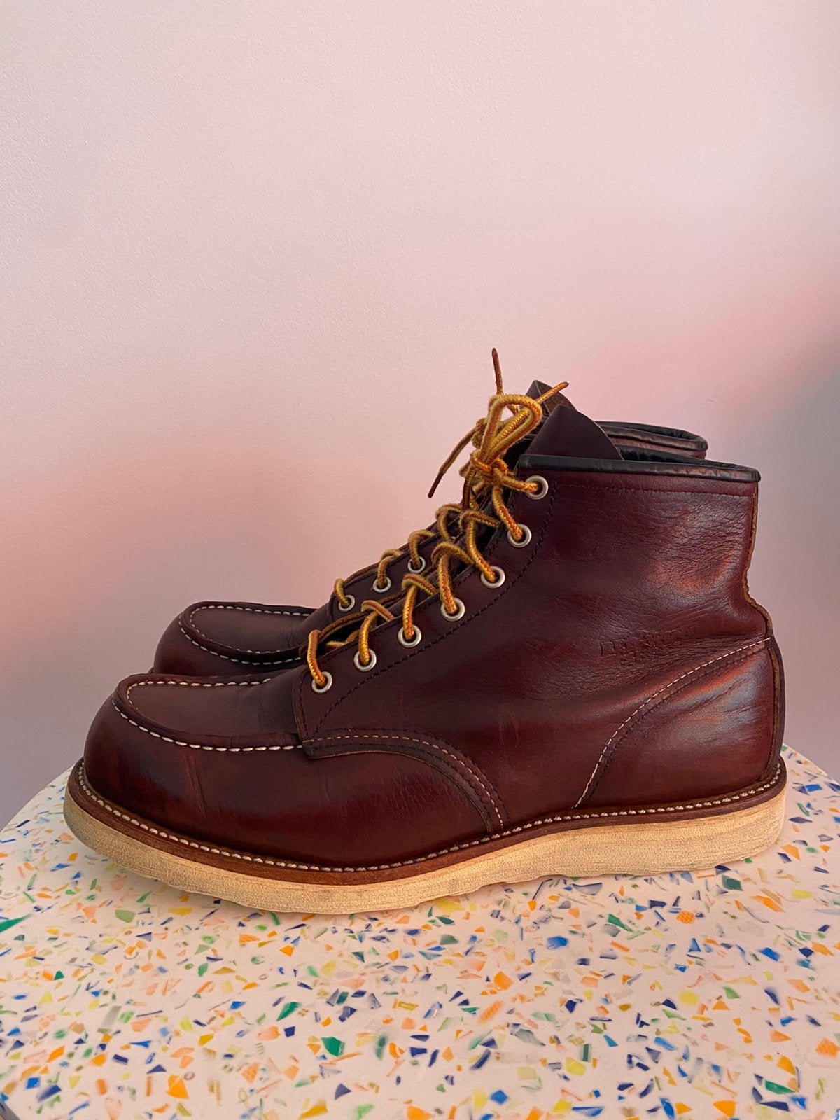 Red Wing 8138 moc toe oil briar slick US11D/44, Bruin, Boots, Ophalen of Verzenden, Gedragen