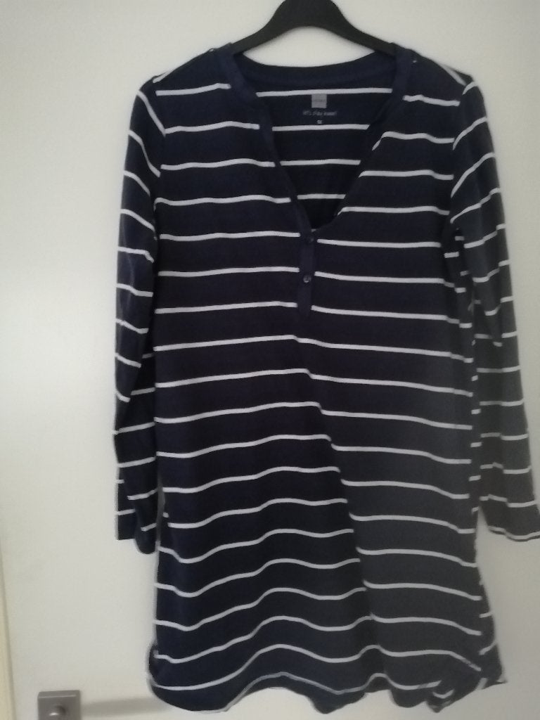 katoenen nachthemd - blauwwit gestreept - maat M, Hema, Ophalen of Verzenden, Blauw, Nachtkleding