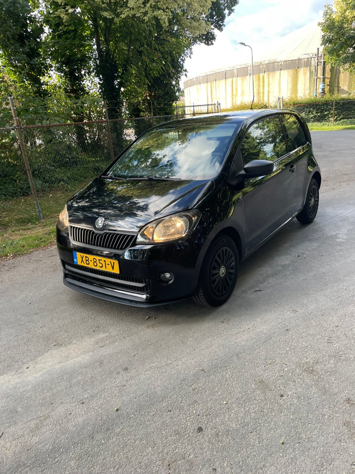 Skoda Citigo 1.0 T 44KW 3D 2014 Zwart, Auto's, Voorwielaandrijving, Elektrische ramen, Stof, 4 stoelen